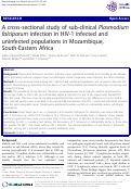 Cover page: A cross-sectional study of sub-clinical Plasmodium
falciparum infection in HIV-1 infected and
uninfected populations in Mozambique, South-
Eastern Africa