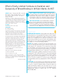 Cover page: Effect of Early Limited Formula on Duration and Exclusivity of Breastfeeding in At-Risk Infants: An RCT