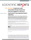 Cover page: Erratum: A genome-wide association study of anorexia nervosa suggests a risk locus implicated in dysregulated leptin signaling