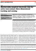 Cover page: Mormyroidea-inspired electronic skin for active non-contact three-dimensional tracking and sensing.