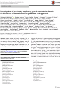 Cover page: Investigation of previously implicated genetic variants in chronic tic disorders: a transmission disequilibrium test approach