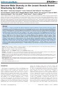 Cover page: Genome-Wide Diversity in the Levant Reveals Recent Structuring by Culture