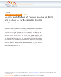 Cover page: Genetic architecture of human plasma lipidome and its link to cardiovascular disease