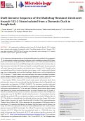 Cover page: Draft Genome Sequence of the Multidrug-Resistant Citrobacter freundii 132-2 Strain Isolated from a Domestic Duck in Bangladesh.