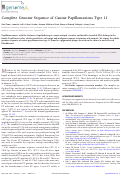 Cover page: Complete Genome Sequence of Canine Papillomavirus Type 11