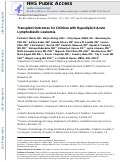 Cover page: Transplantation Outcomes for Children with Hypodiploid Acute Lymphoblastic Leukemia