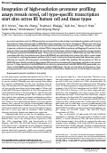 Cover page: Integration of high-resolution promoter profiling assays reveals novel, cell type-specific transcription start sites across 115 human cell and tissue types