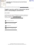 Cover page: Palpable insecurity and Senâ��s comparative view of justice: anthropological considerations