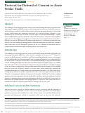 Cover page: Protocol for Deferral of Consent in Acute Stroke Trials