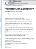 Cover page: Effect of Prostate Cancer Severity on Functional Outcomes After Localized Treatment: Comparative Effectiveness Analysis of Surgery and Radiation Study Results