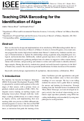 Cover page: Teaching DNA Barcoding for the Identification of Algae