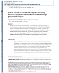 Cover page: Genetic variants associated with subjective well-being, depressive symptoms, and neuroticism identified through genome-wide analyses