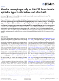 Cover page: Alveolar macrophages rely on GM-CSF from alveolar epithelial type 2 cells before and after birth