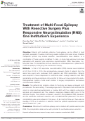 Cover page: Treatment of Multi-Focal Epilepsy With Resective Surgery Plus Responsive Neurostimulation (RNS): One Institution's Experience.