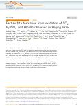 Cover page: Fast sulfate formation from oxidation of SO2 by NO2 and HONO observed in Beijing haze