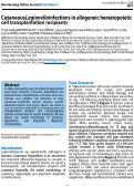 Cover page: Cutaneous Legionella infections in allogeneic hematopoietic cell transplantation recipients