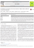 Cover page: One Health in food safety and security education: Subject matter outline for a curricular framework