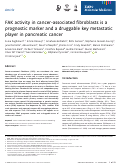 Cover page: FAK activity in cancer-associated fibroblasts is a prognostic marker and a druggable key metastatic player in pancreatic cancer.