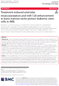 Cover page: Treatment-induced arteriolar revascularization and miR-126 enhancement in bone marrow niche protect leukemic stem cells in AML