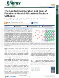 Cover page: The Limited Incorporation and Role of Fluorine in Mn-rich Disordered Rocksalt Cathodes