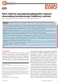 Cover page: Pain relief by supraspinal gabapentin requires descending noradrenergic inhibitory controls