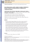 Cover page: Associative memory and its cerebral correlates in Alzheimer׳s disease: Evidence for distinct deficits of relational and conjunctive memory