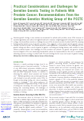 Cover page: Practical Considerations and Challenges for Germline Genetic Testing in Patients With Prostate Cancer: Recommendations From the Germline Genetics Working Group of the PCCTC.