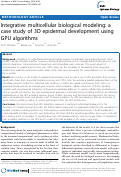 Cover page: Integrative multicellular biological modeling: a case study of 3D epidermal development using GPU algorithms