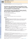 Cover page: Body Mass Index and Early Kidney Function Decline in Young Adults: A Longitudinal Analysis of the CARDIA (Coronary Artery Risk Development in Young Adults) Study