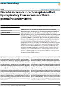 Cover page: Decadal increases in carbon uptake offset by respiratory losses across northern permafrost ecosystems