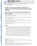 Cover page: Cognitive reserve and rate of change in Alzheimer's and cerebrovascular disease biomarkers among cognitively normal individuals