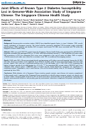 Cover page: Joint Effects of Known Type 2 Diabetes Susceptibility Loci in Genome-Wide Association Study of Singapore Chinese: The Singapore Chinese Health Study