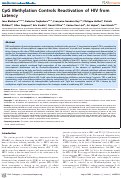 Cover page: CpG Methylation Controls Reactivation of HIV from Latency