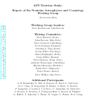 Cover page: APS Neutrino Study: Report of the Neutrino Astrophysics and Cosmology Working Group