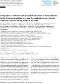 Cover page: Integration of Airborne and Ground Observations of Nitryl Chloride in the Seoul Metropolitan Area and the Implications on Regional Oxidation Capacity During KORUS-AQ 2016