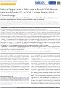 Cover page: Risks of Opportunistic Infections in People Living with HIV with Cancers Treated with Chemotherapy