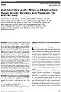 Cover page: Long-Term Follow-Up After Unilateral Intravitreal Gene Therapy for Leber Hereditary Optic Neuropathy: The RESTORE Study.