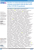 Cover page: Decline in subarachnoid haemorrhage volumes associated with the first wave of the COVID-19 pandemic