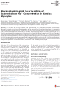 Cover page: Electrophysiological Determination of Submembrane Na+ Concentration in Cardiac Myocytes