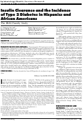 Cover page: Insulin Clearance and the Incidence of Type 2 Diabetes in Hispanics and African Americans The IRAS Family Study