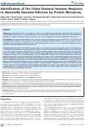 Cover page: Identification of the Feline Humoral Immune Response to Bartonella henselae Infection by Protein Microarray