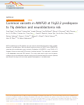 Cover page: Common variants in MMP20 at 11q22.2 predispose to 11q deletion and neuroblastoma risk