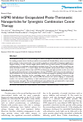 Cover page: HSP90 Inhibitor Encapsulated Photo-Theranostic Nanoparticles for Synergistic Combination Cancer Therapy