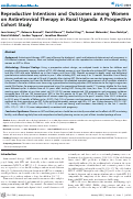 Cover page: Reproductive Intentions and Outcomes among Women on Antiretroviral Therapy in Rural Uganda: A Prospective Cohort Study