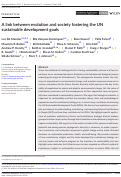 Cover page: A link between evolution and society fostering the UN sustainable development goals.