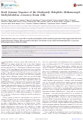 Cover page: Draft Genome Sequence of the Moderately Halophilic Methanotroph Methylohalobius crimeensis Strain 10Ki