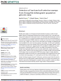 Cover page: Detection of hard and soft selective sweeps from Drosophila melanogaster population genomic data