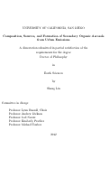 Cover page: Composition, sources, and formation of secondary organic aerosols from urban emissions