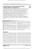 Cover page: A Genetic Risk Score to Personalize Prostate Cancer Screening, Applied to Population Data