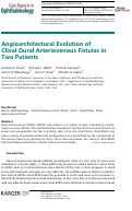 Cover page: Angioarchitectural Evolution of Clival Dural Arteriovenous Fistulas in Two Patients